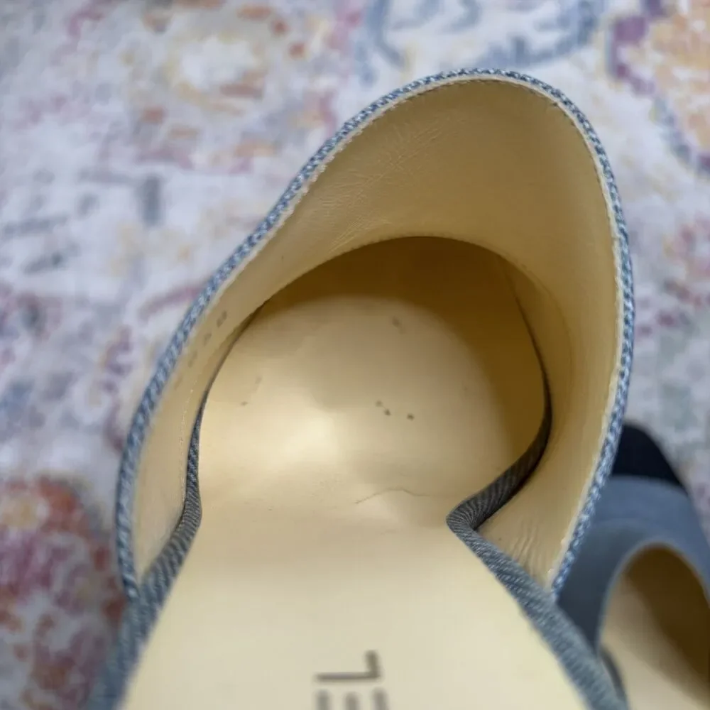 Chanel 2017 Denim CC Cap Toe Mules